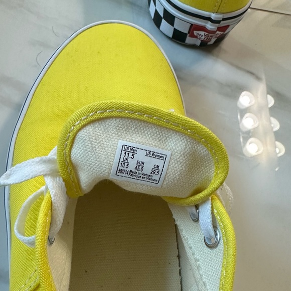 Vans Authentic Check Block Blazing Yellow. Mens size 11.5 - Picture 3 of 5